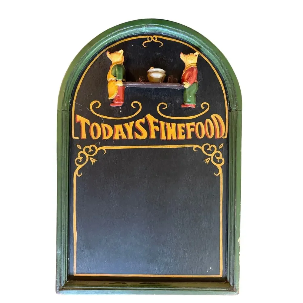 Vintage Englishtown Pub Sign “Today's Fine Food”Chalkboard 3D Menu Wall Sign